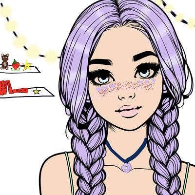 realistic girl with braids