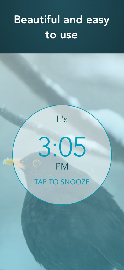 Power Nap Tracker: cycle timer - Power Nap Tracker app interface showing a snooze screen at 3:05 PM with a nature background image of a bird.