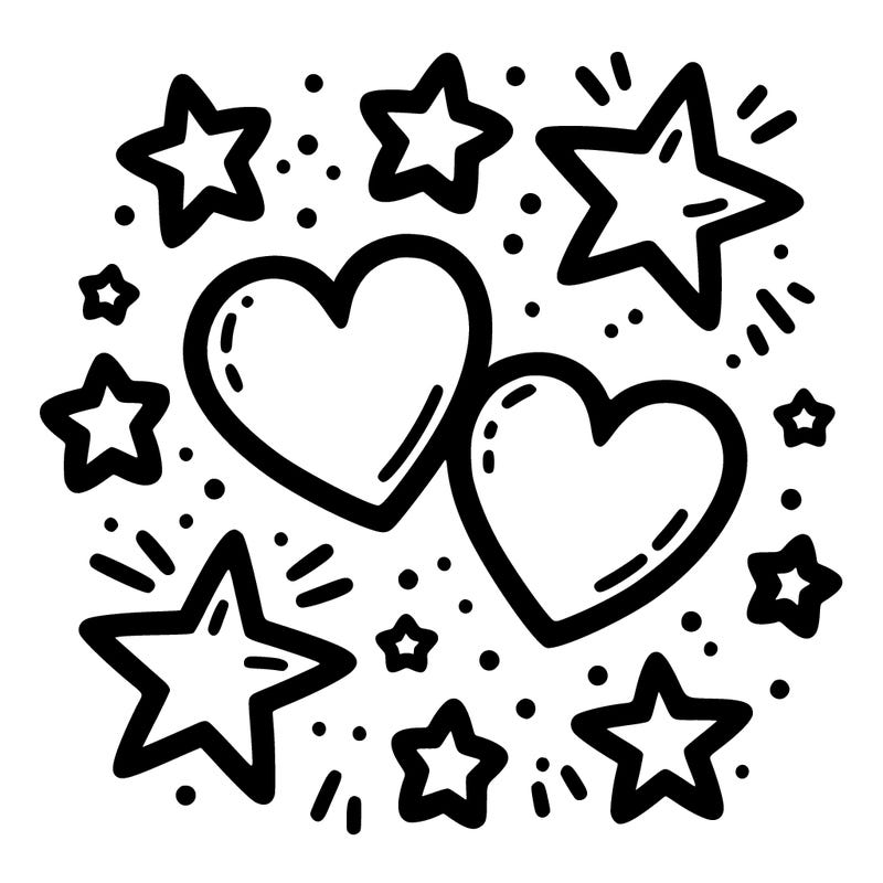 hearts and stars