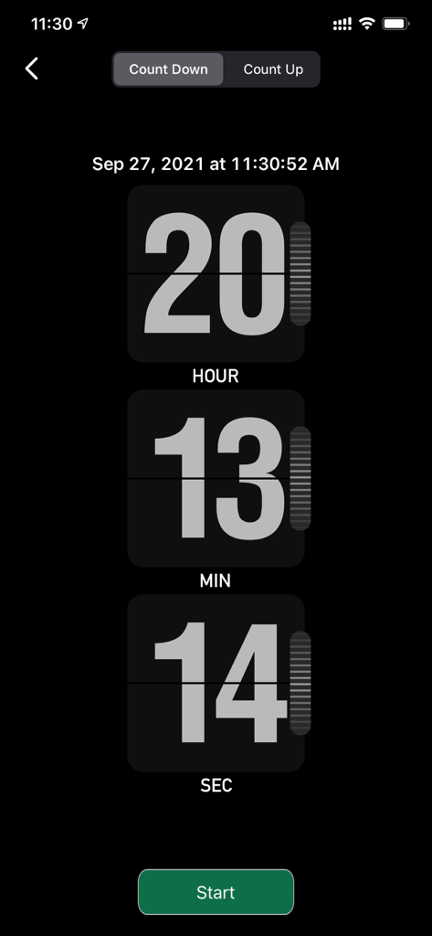 Focus timer - time keeper - Minimalist flip clock interface in Focus timer app for setting a countdown