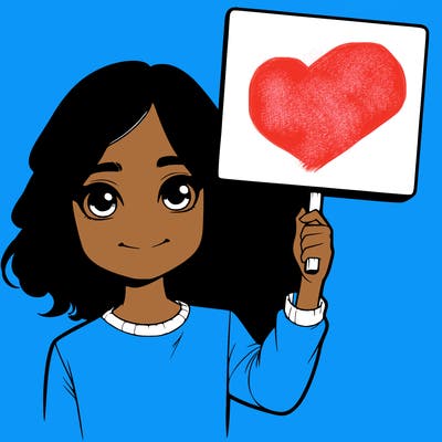 realistic girl holding up a sign