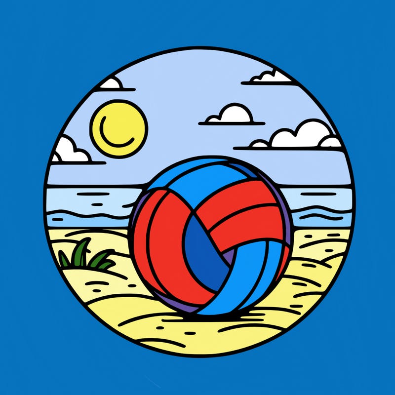volleyball on a beach