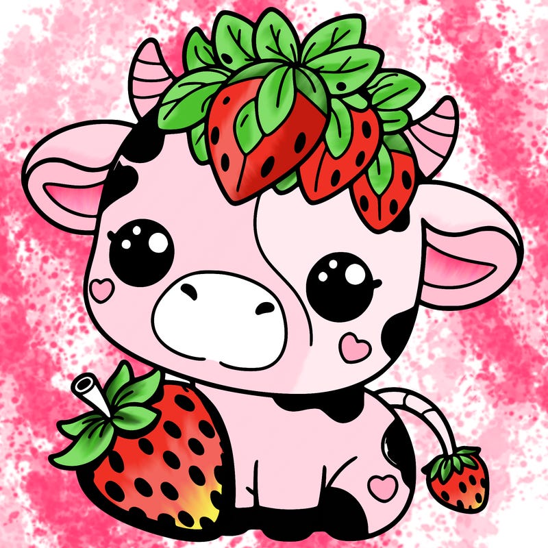 cute strawberry cow