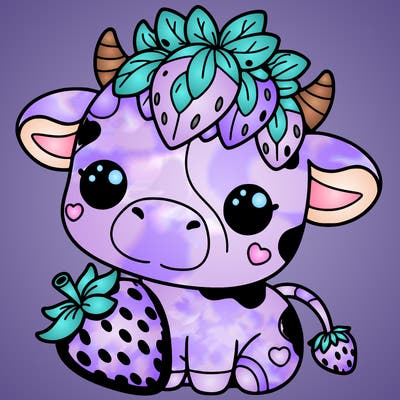 cute strawberry cow