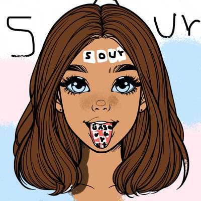 realistic girl with her tongue out