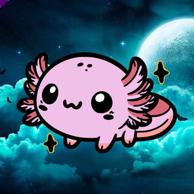 cute easy baby axolotl