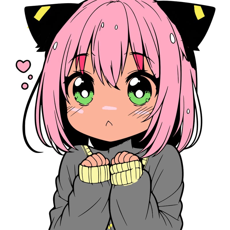 shy anime catgirl