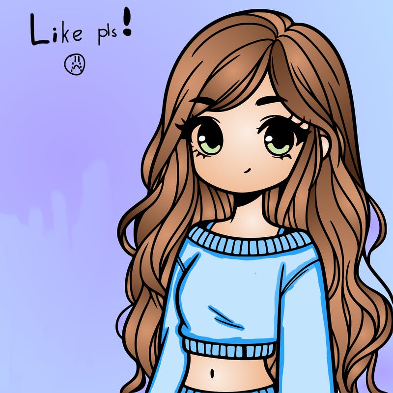 girl with long hair and a crop top with a sweater