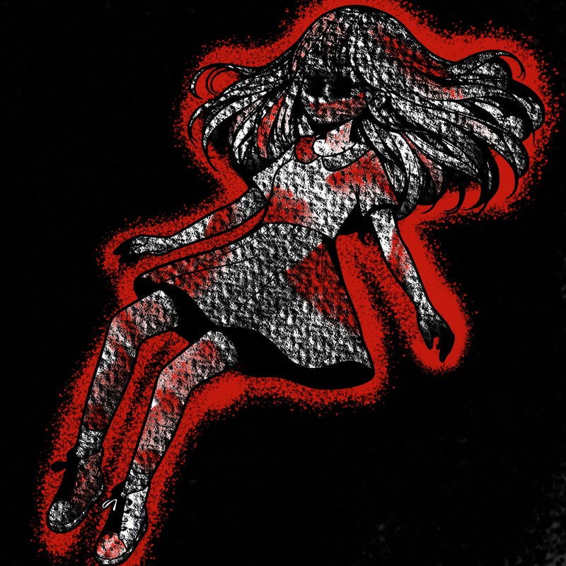 realistic girl floating