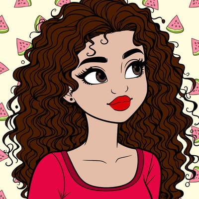 realistic girl with curly hair