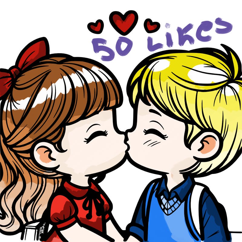 boy and girl kissing