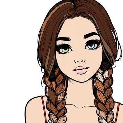 realistic girl with braids