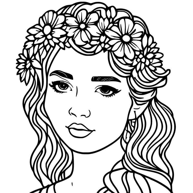 girl with flowers crown