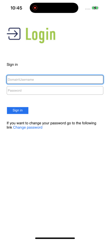 Suapp - Login screen of the Suapp flexible compensation app featuring fields for username and password