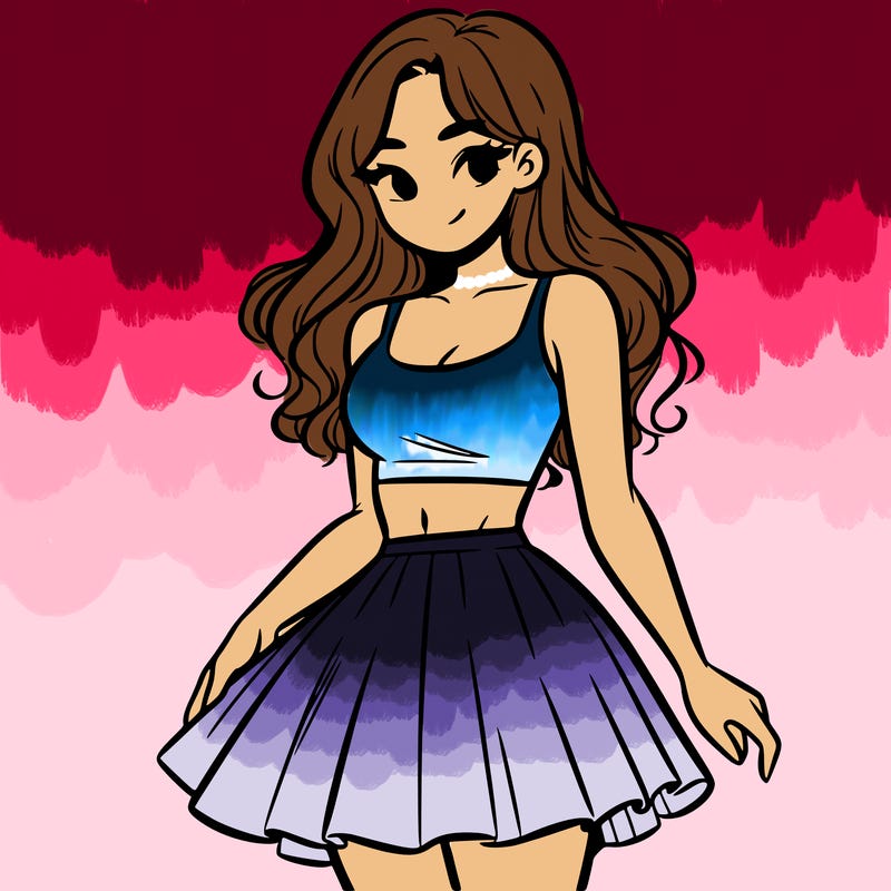 woman in a skirt and crop top