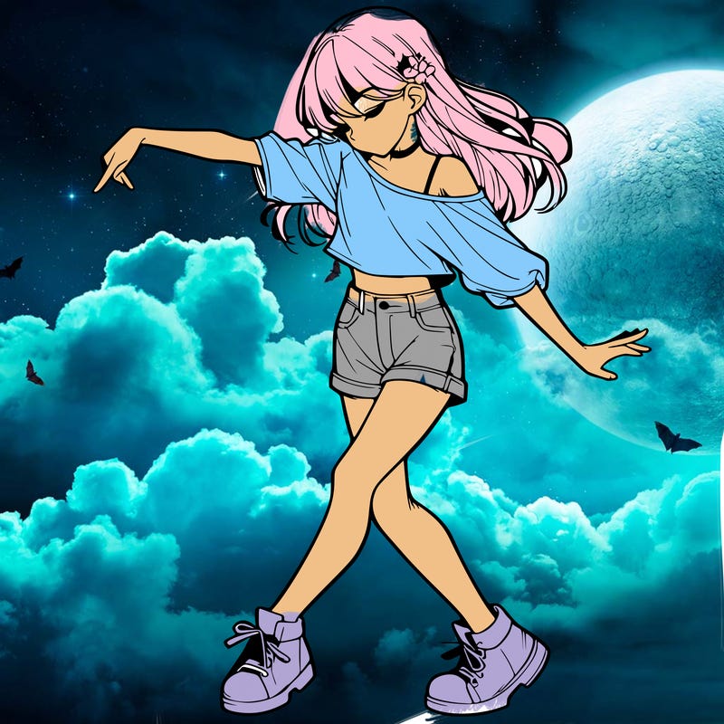 realistic girl danceing