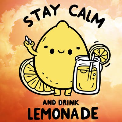 stay calm and drink lemonade