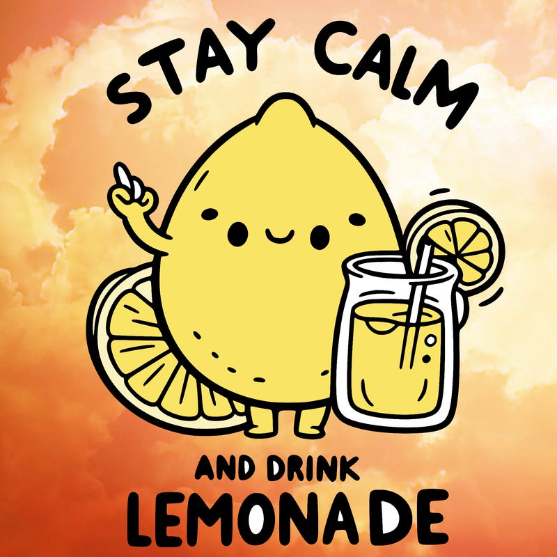 stay calm and drink lemonade