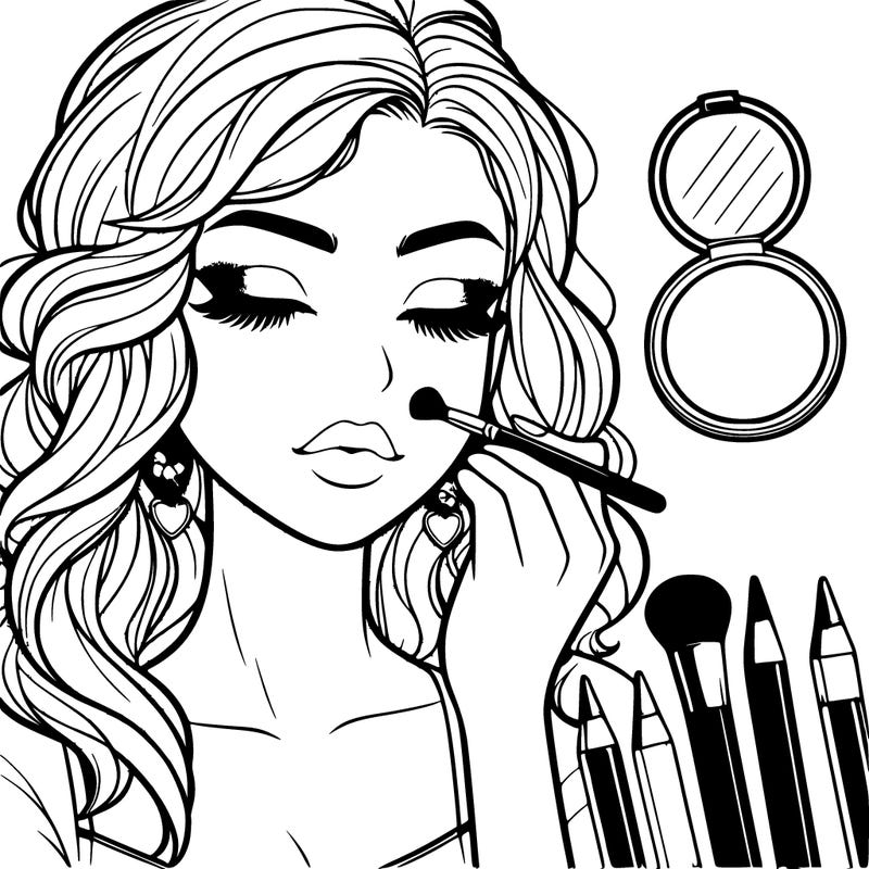 a realistic girl doing her makeup