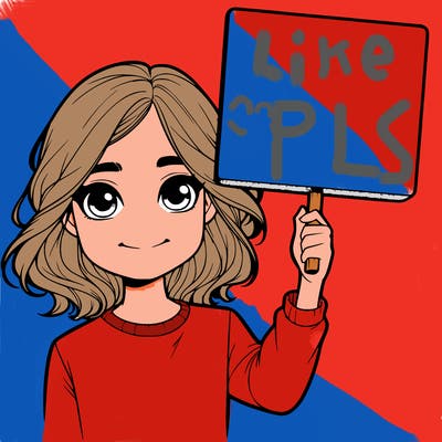 realistic girl holding up a sign