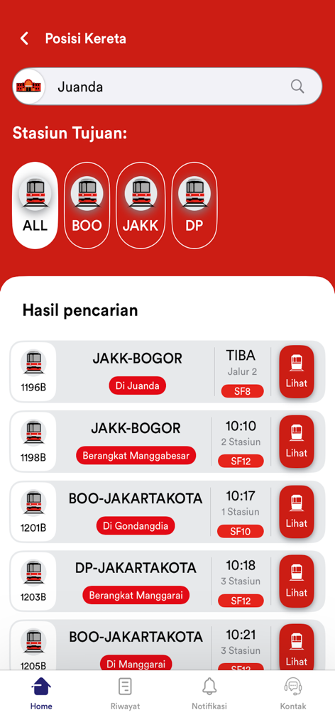 Real-time commuter train tracking and schedule results in the C-Access mobile app