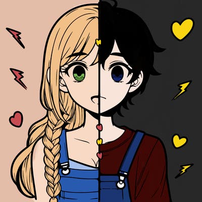 realistic girl boy split