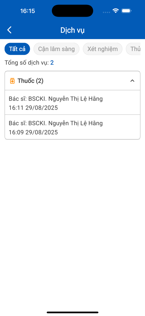 Y Khoa Việt Đức - History of medical services and prescriptions on the Y Khoa Viet Duc app