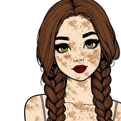 realistic girl with braids