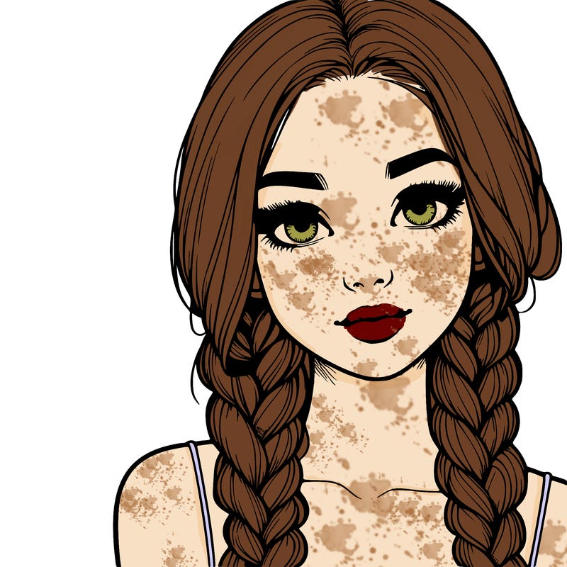 realistic girl with braids