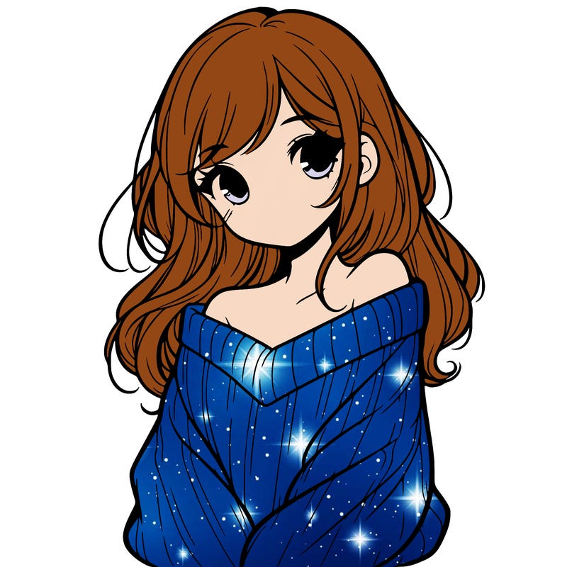 shy pretty girl wearing a sweater that is falling off one shoulder portrait