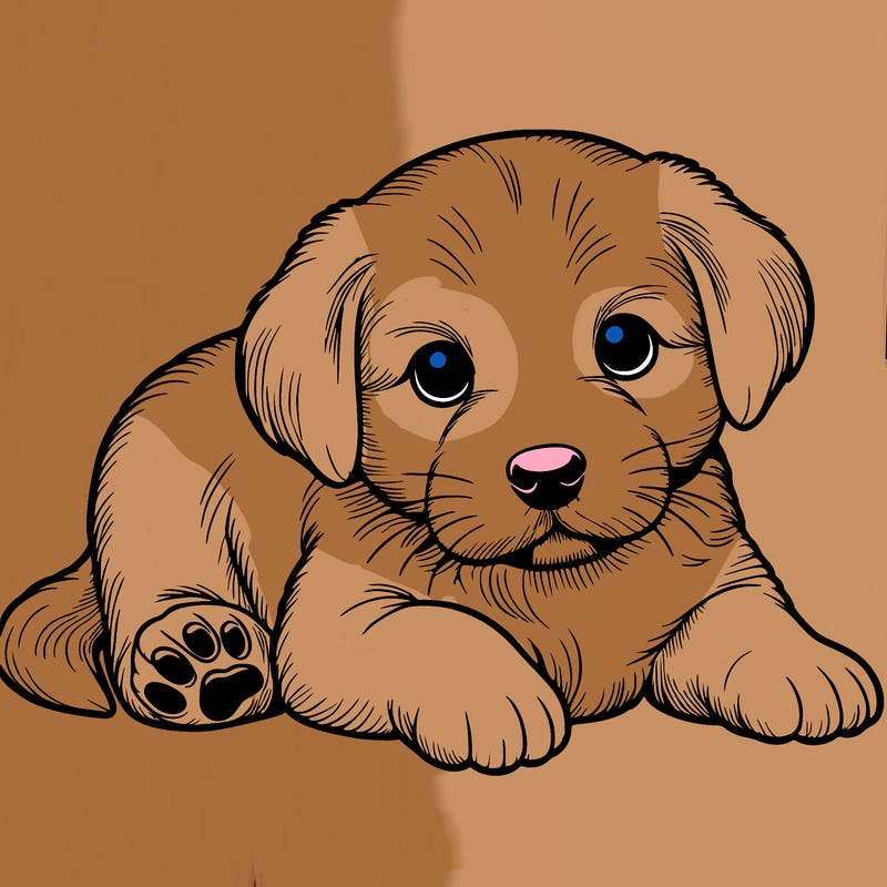 a cute realistic puppy