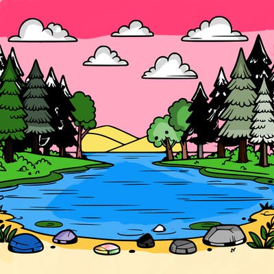 outdoor lake an forest