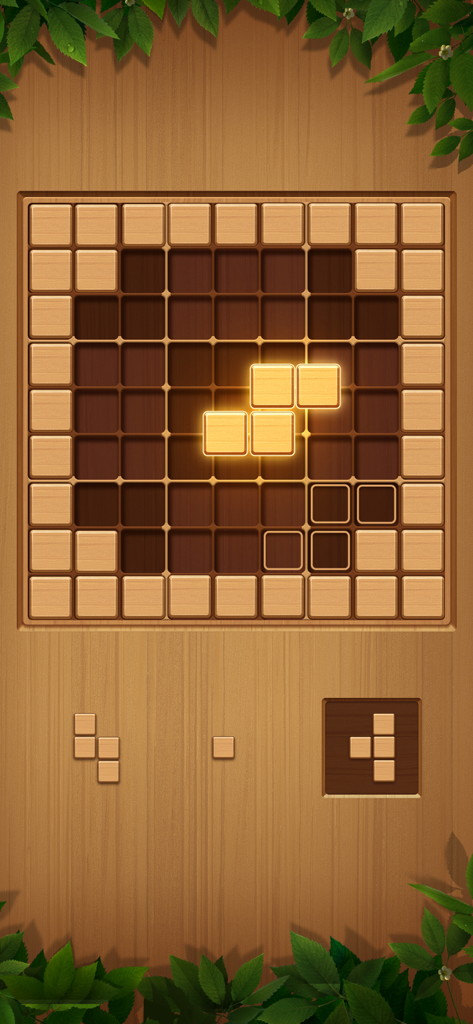 Block Puzzle-Wood Sudoku Game - Gameplay of a wooden block puzzle on a 9x9 grid with a special storage box for pieces