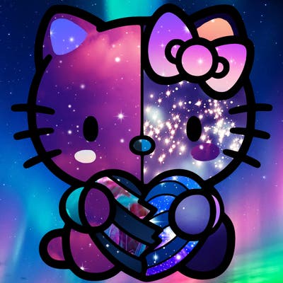 hello kitty holding a heart easy to draw with a split