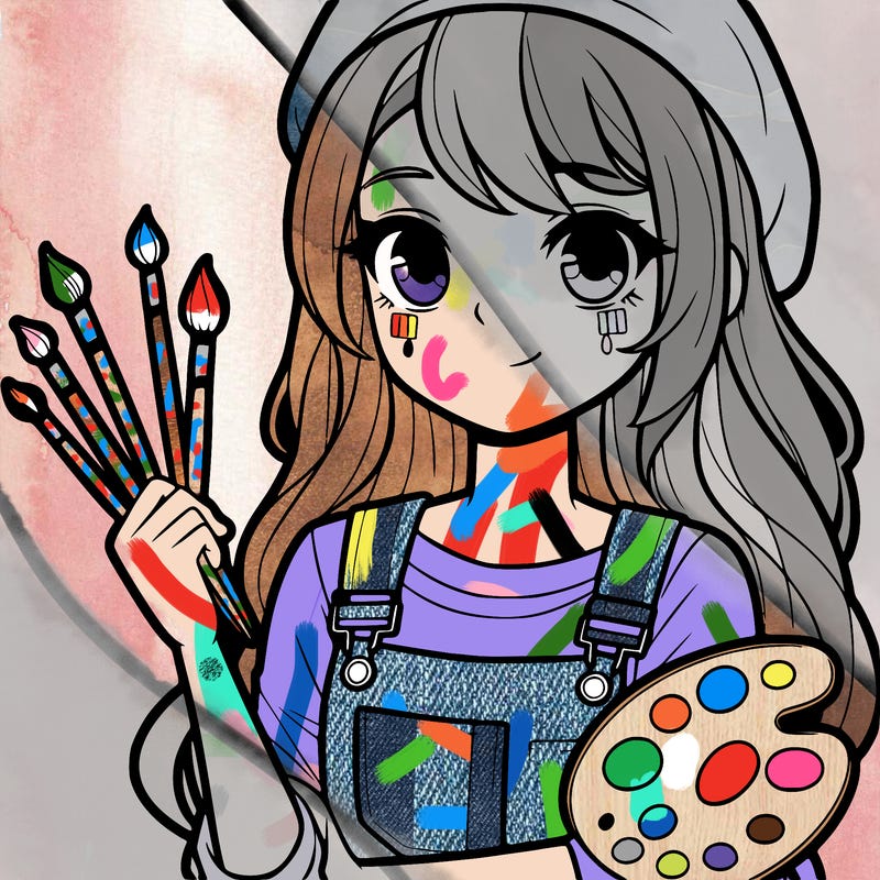 a teenage painter girl