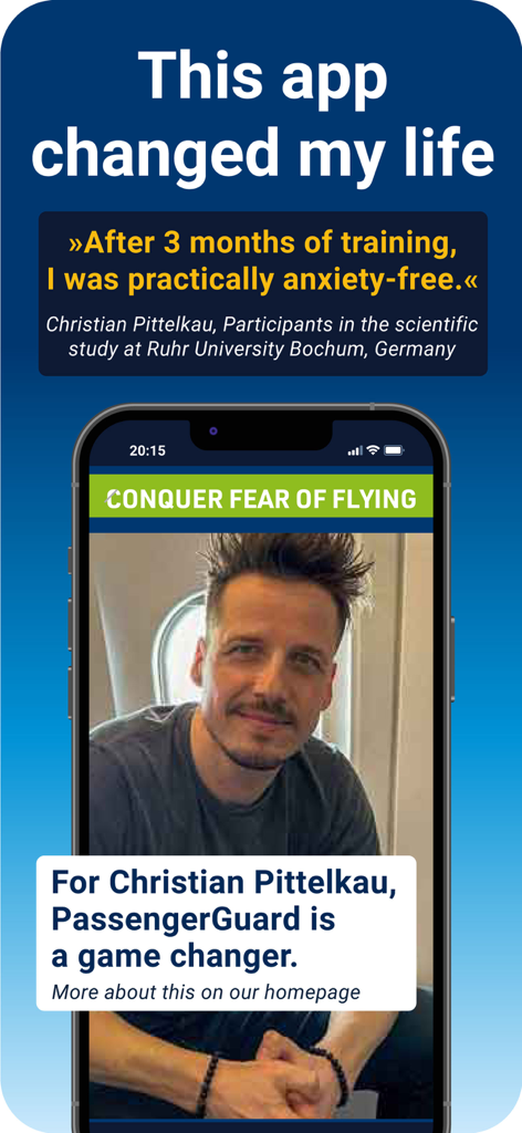 PassengerGuard: Fear of Flying - Testimonio de Christian Pittelkau sobre cómo superar la ansiedad al volar con PassengerGuard