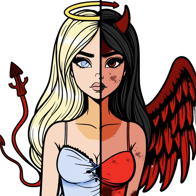 devil vs angel realistic girl