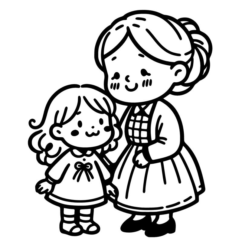 grandmother with little girl