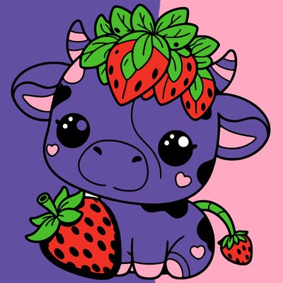 cute strawberry cow
