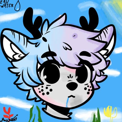 a humanoid deer with soft fluffy ears