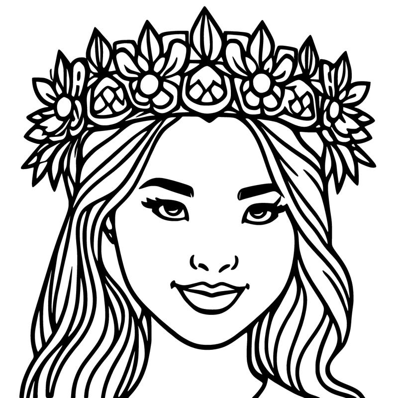 girl with flowers crown