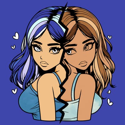realistic girl split