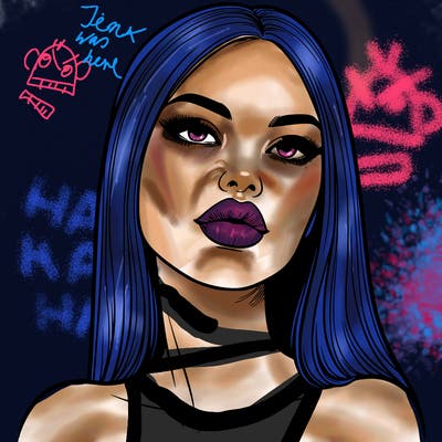 realistic woman with full lips