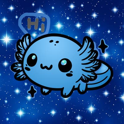 cute easy baby axolotl