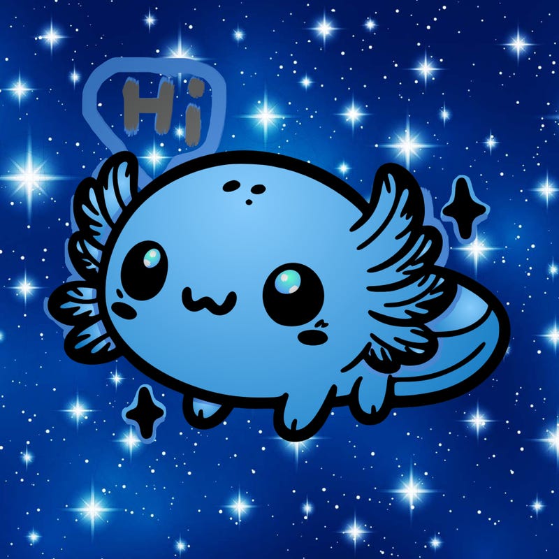 cute easy baby axolotl