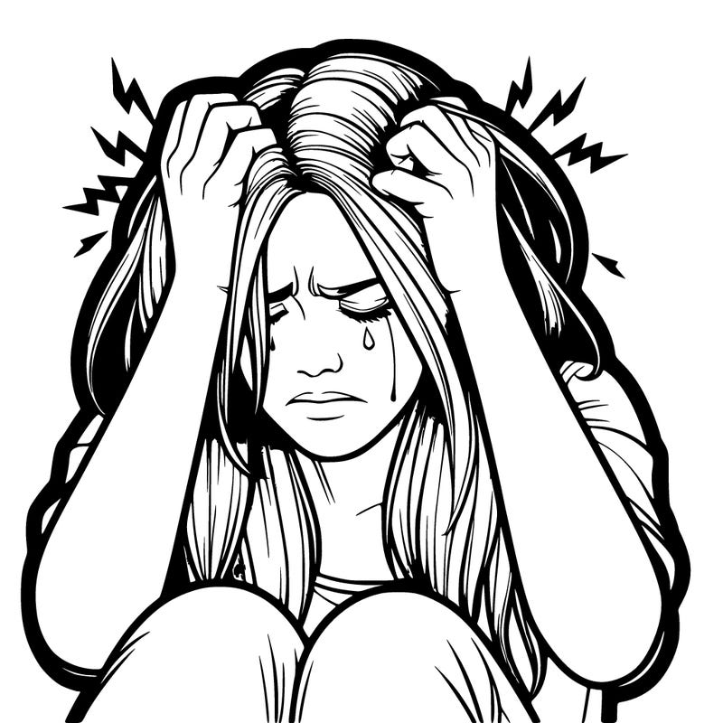 realistic girl with anxiety