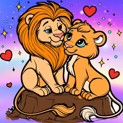 lion and lioness inlove