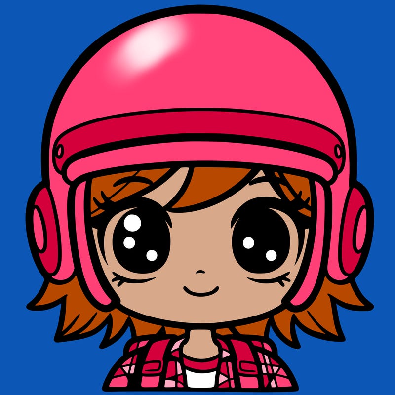 a girl with a helmet