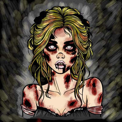 realistic beautiful zombie girl