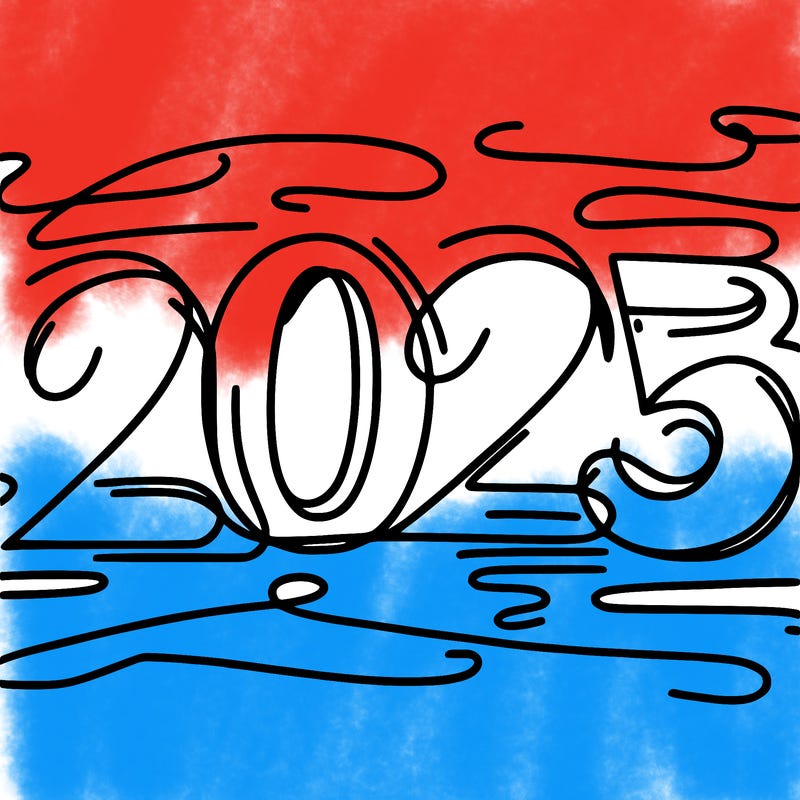 one line scrawled numbers sketch design “2025”